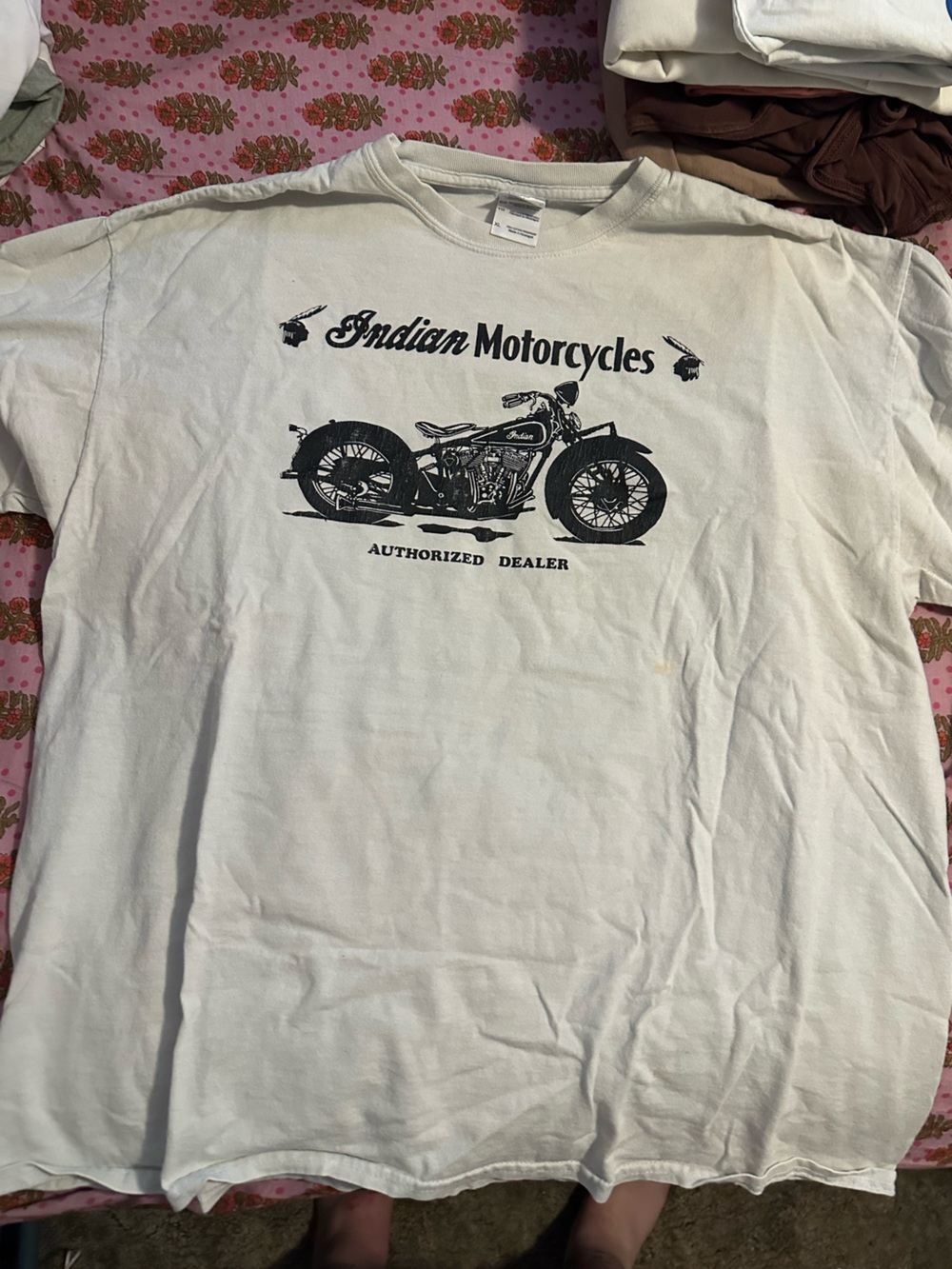 Vintage White Indian Motorcycles Short Sleeve Tee